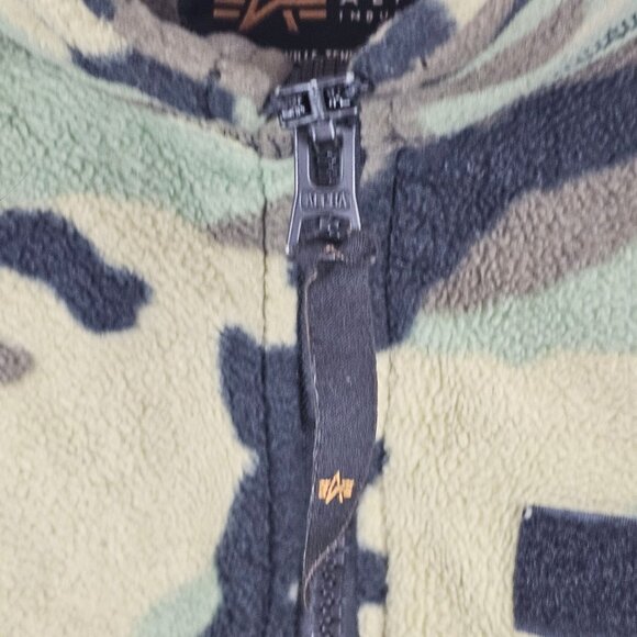 Mens Winter Outdoor Warm Soft Cozy Fleece Green Brown Camo Cowl Neck Sweater S - Picture 14 of 15